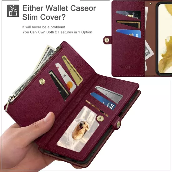 Compatible with iPhone 16 Pro Max Wallet case with Zipper Credit Card Holder