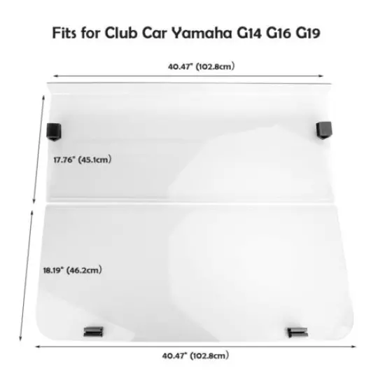 Clear Folding Windshield Fit For 1995-2003 Yamaha G14 G16 G19 Golf Cart Part PC