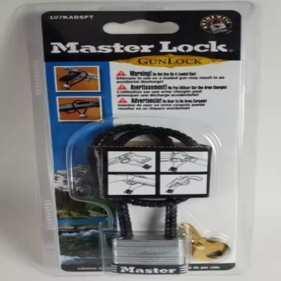 Master 107KADSPT Gun Lock 14" Cable Type Bicycle Shed Pad Garage Keyed Alike