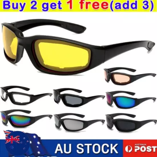 Motorcycle Glasses Riding Wind Resistant Pad Comfortable Jetski Windproof AU