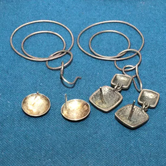 Bundle of 3 Sterling Silver Earrings - 12.62g