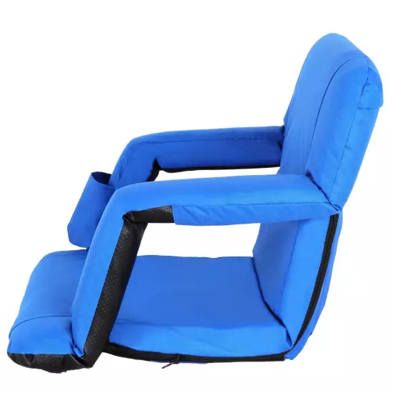 2PCS Blue Stadium Seat Chair Reclining 5 Assorted Positions Bleacher Waterproof