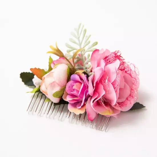 Bridal Boho Rose Flower Hair Comb Clip Hairpin Wedding Party Hair Accessories□