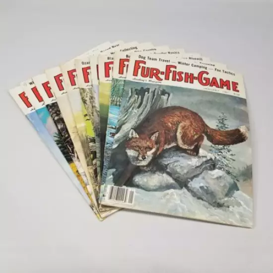 Vintage Fur Fish Game Magazine 10 Issues of 1981 Articles Advertising Decor