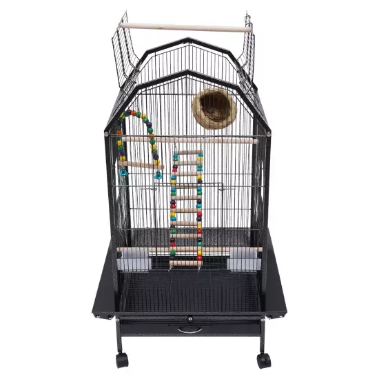 Bird Cage Large Pet cage Wheels Parrot Parakeet Canary Finch Conure with Stand