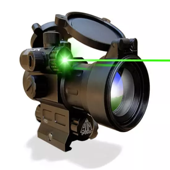 Red Dot Reflex Scope with Tactical Green Laser Sight - Aimpro ALFA Rifle Sight