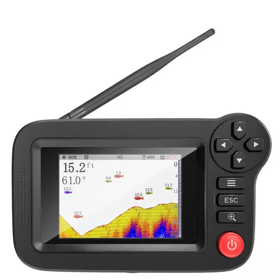 Underwater Depth Sounder With Fishing Detector 3.5" Wireless Sonar Fish Finder