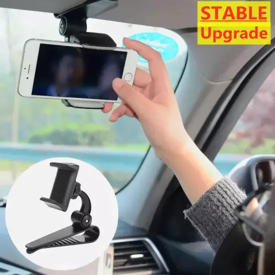 Sun Visor Phone Holder Car Mount 360 Rotating Mobile Cell GPS Navigation Stand 