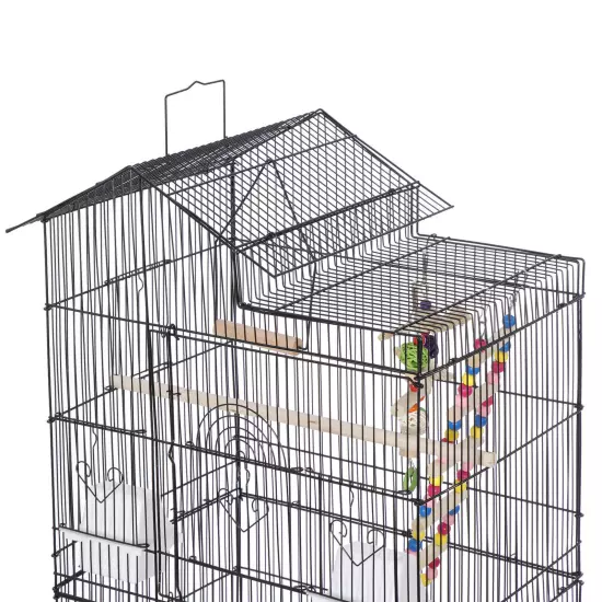 Black/White Bird cage Parrot Macaw Parakeet Cockatiel Cage Multiple Size 