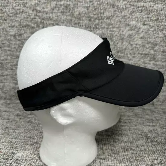 Columbia Visor Hat Cap Strap Back Black Fishing Fisherman Outdoors