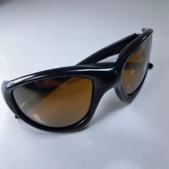 Oakley Straight Jacket Sunglasses, Black Frame, Gold Logo & Lenses