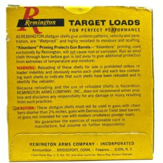 1950's Remington Target Loads 12 Ga EMPTY Ammo Box 5518-N