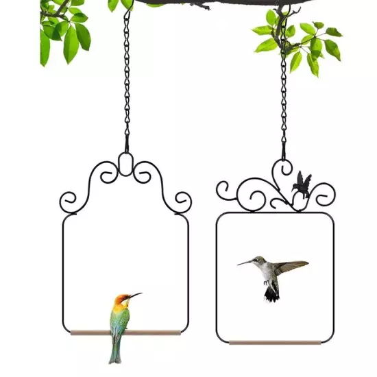 Bird Swings and Perches Frame 2 Pack, Wild Bird Swing Outdoor Bird Perch2454