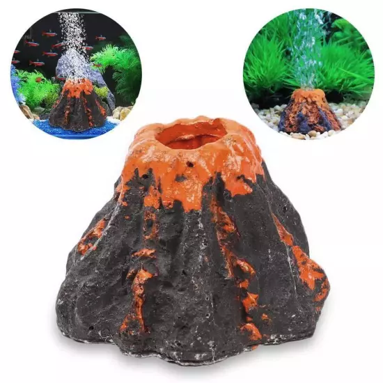 Fish Tank Oxygen Mini Artificial Resin Simulated Volcano Landscape Or