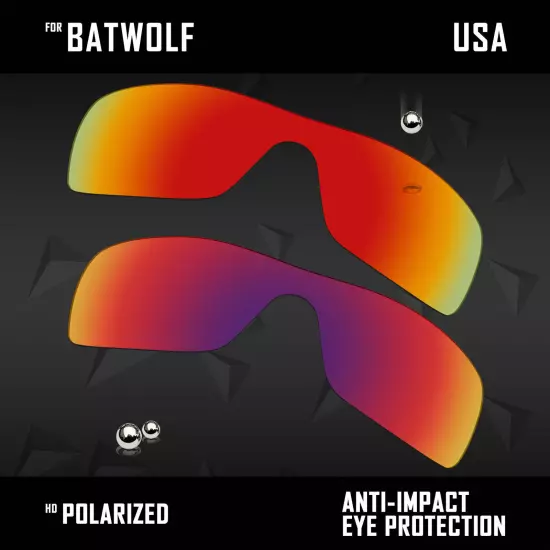 Anti Scratch Polarized Replacement Lenses for-Oakley Batwolf OO9101 Options