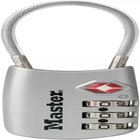 4688D Set Your Own Combination TSA Approved Luggage Lock, 1 Pack, Silver