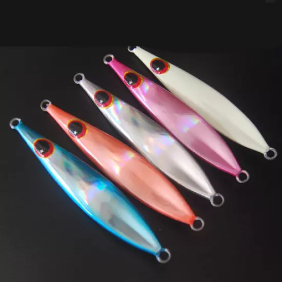 Gloss 5pcs Metal Jigging Fishing Lure Micro Jigs Snapper Fishing Lures 40-200g