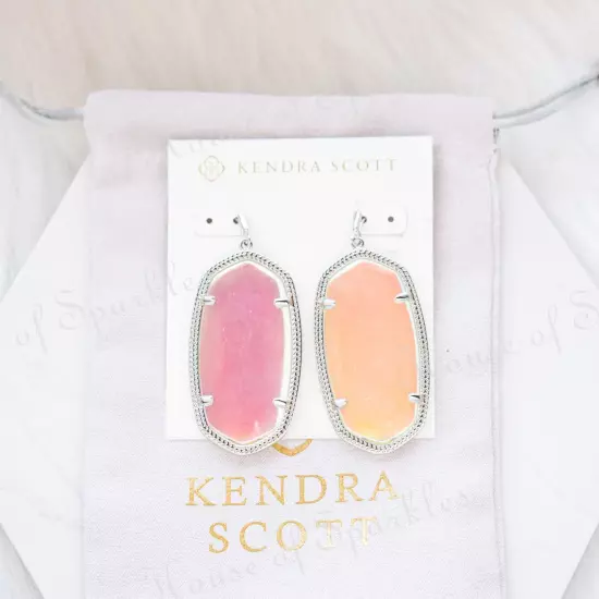 Kendra Scott Danielle Silver Drop Earrings In Dichroic Glass