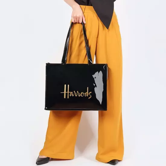 Women PVC Waterproof Shopping Storage Harrods London Shoulder Bag Large Handbags