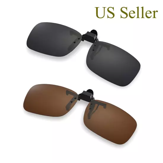 Walleva Polarized Replacement Lenses for Clip-on Flip-up Sunglasses for Driving