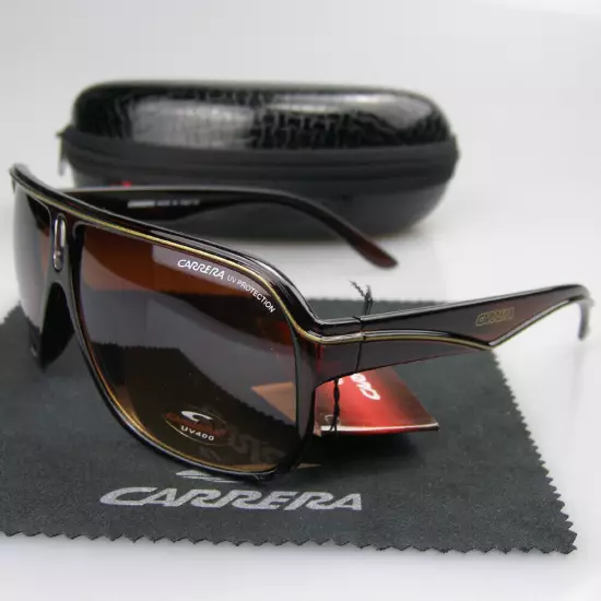 Men Women Retro Sunglasses Unisex Square Bright Black Frame Carrera Glasses C19