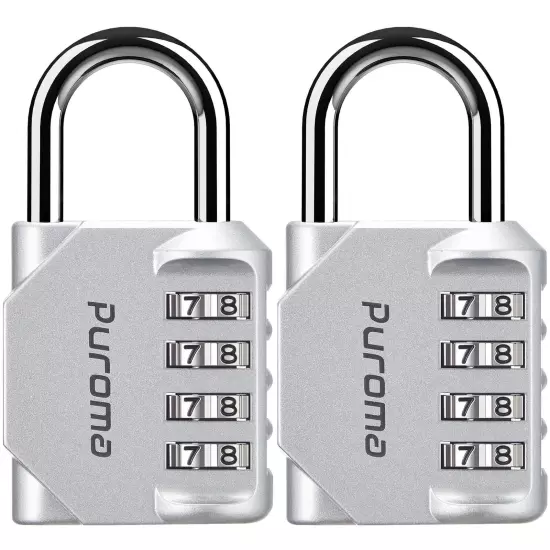 2 Pack Combination Lock 4 Digit Locker Lock Outdoor Waterproof Padlock for Sc...