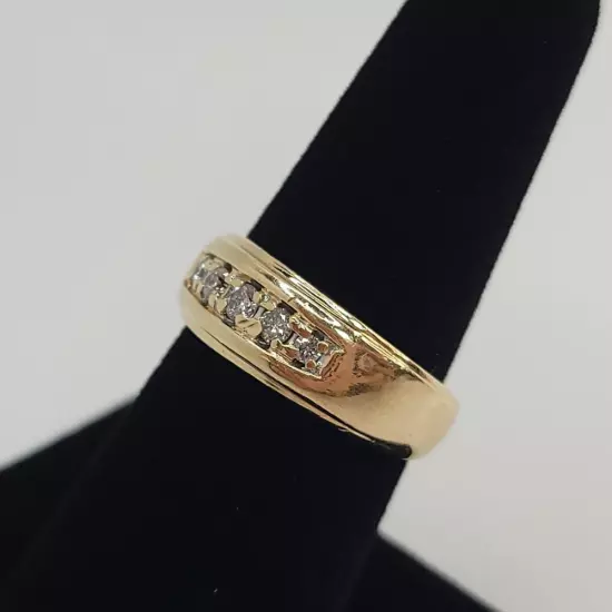 14K YELLOW GOLD DIAMOND BAND 7.4G SIZE 8 (TDW029054)