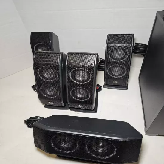 LOGITECH X-540 5.1 SURROUND SOUND SPEAKER SYSTEM W/ SUBWOOFER FULL SET COMPLETE!