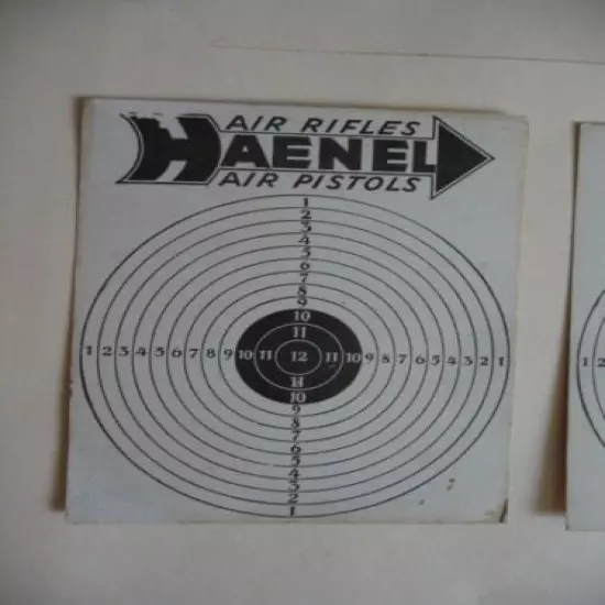 3 Vintage HAENEL Air Rifle paper advertising TARGETS Excellent