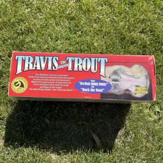 Vtg Gemmy Travis The Singing Trout Big Mouth Rainbow Trout AS IS FOR PARTS ONLY