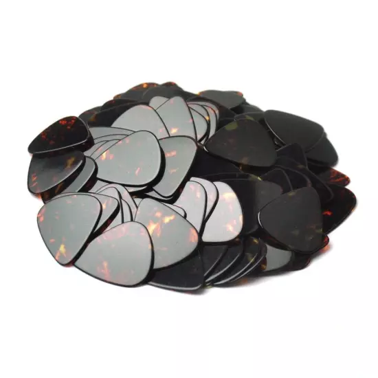 100pcs Blank Heavy 1.2mm Guitar Picks Plectrums Celluloid Brown Tortoise