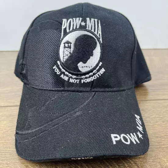 POW MIA Hat Not Forgotten Hat Black Hat Adjustable Adult Size Hat Black Cap