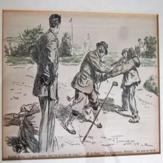 Old Prints, " English Golfer " from English Sports Almanac Magazine