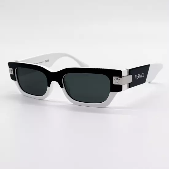 NEW VERSACE VE4465 5459/87 BLACK WHITE VE4465 545987 SQUARE UNISEX SUNGLASSES