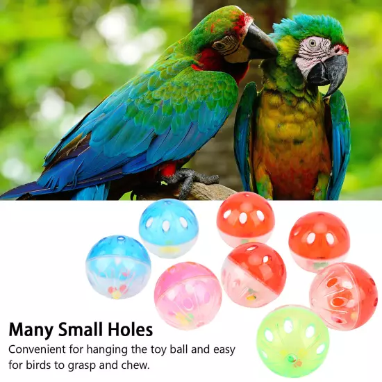 10pcs Bird Toys Ball Colorful Plastic Bird Jingle Balls Cage Accessories