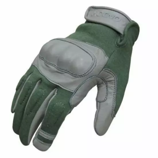 CONDOR Tactical Hard Knuckle Gloves SAGE Goatskin Leather w/ DuPont Nomex Fiber