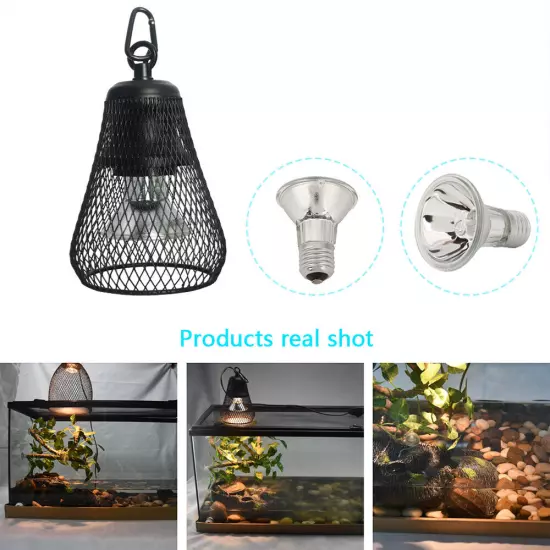 Timeable Reptile Heat Lamp Dimmable Tortoise Lizards UVA UVB Lamp Cover US