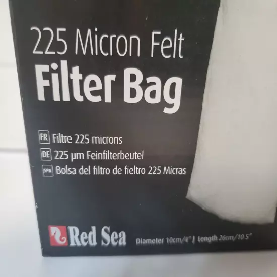 Red Sea 225 Micron Felt Filter Sock Back 4" Plastic Ring 10.5" Long