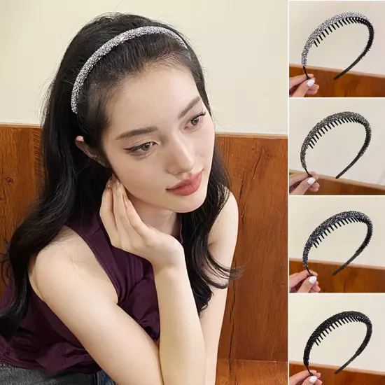 Women Rhinestones Antislip Hairband For Women Crystal Headband Hair Band Hoop