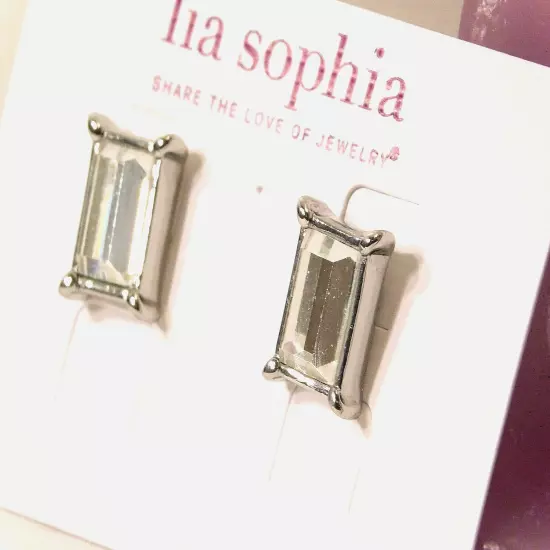 Beautiful Lia Sophia FAIREST OF THEM ALL Earrings, Silver, Cut Crystals, NWT