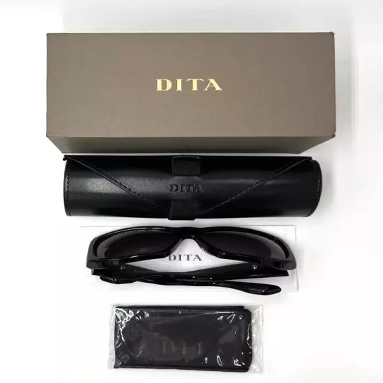 Authentic DITA Superflight DTS133-61-02 BLK-SLV w/Grey Lens Sunglasses - 61 mm