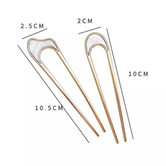 Women Hair Pin U Shaped Fork Stick French Fashion Hairstyle Metal Hair Clips -