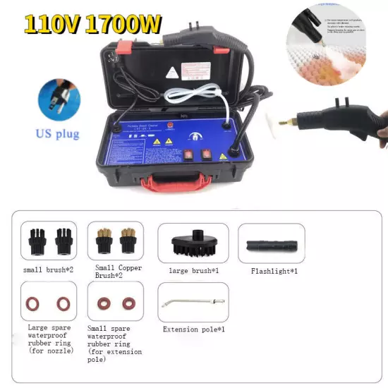 New Portable Steam Cleaner Commercial 110V 1700W Car Upholstery Cleaning Machine