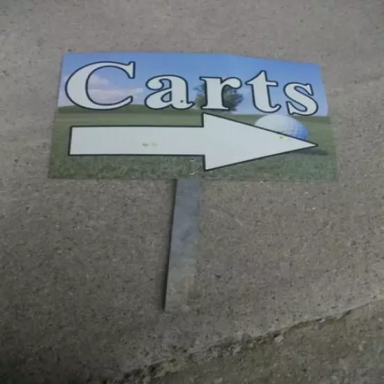 Carts here ARROW Metal 11 3/4" x 7 3/4" 14 1/2" tall yard instruction sign