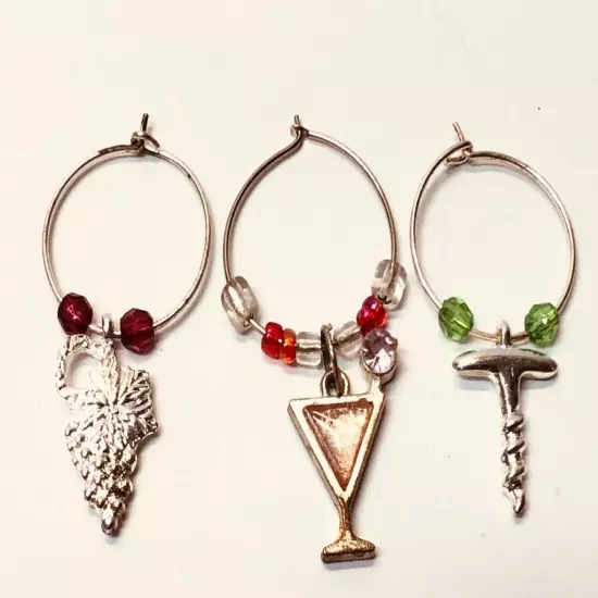 3 Wine Glass Charms Dining Accessories