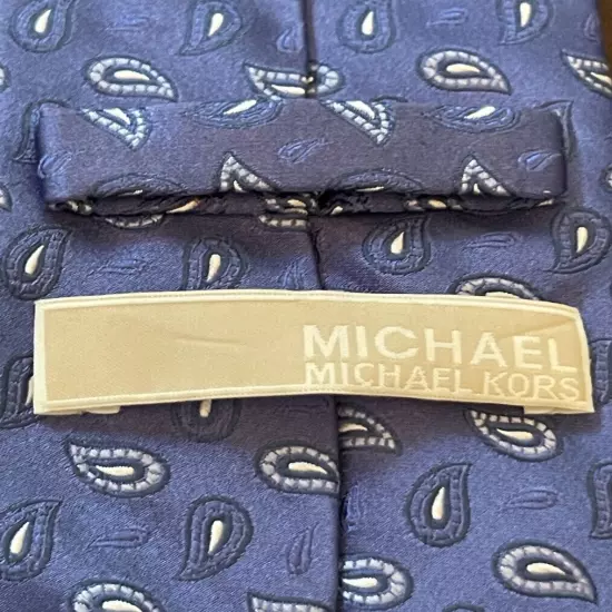 Michael Michael Kors Blue 100% Silk Men’s Neck Tie Made In China