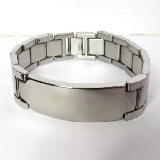 Stainless Steel Blank Id Medical Bracelet 8 Inch Men Fashion Jewelry Dad..