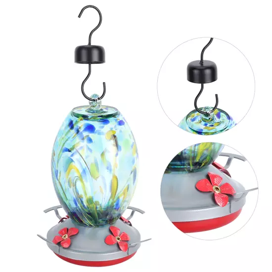 Hummingbirds Water Feeder Colorful Painting Bird Feeding Tool For Garden Deco HD