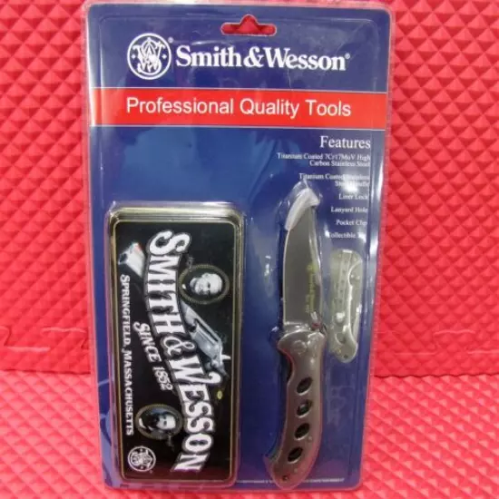 Smith & Wesson Professional Quality Tools Knife w/Collectible Tin SWPROM-15-2CP