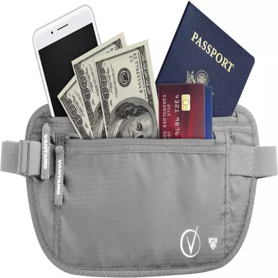 Money Belt For Travel Hidden, RFID Protected Waist Wallet, Fits Passport & Ph...